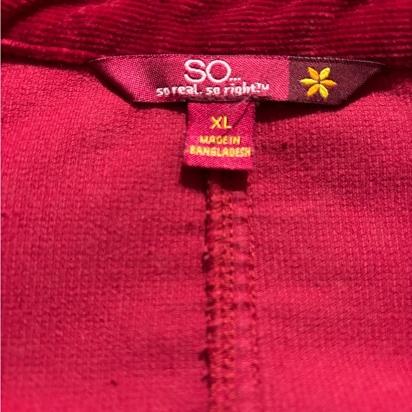 SO Raspberry Corduroy Button-Front Blazer - Picture 3 of 12